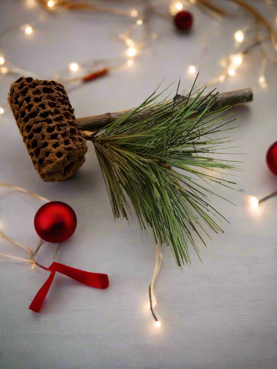 Primitive/Holiday Handmade Corn Cob Pipe w/ Greens Bowl filler Christmas - The Primitive Pineapple Collection