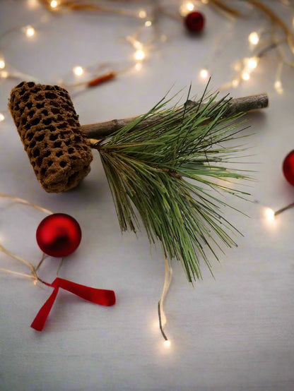 Primitive/Holiday Handmade Corn Cob Pipe w/ Greens Bowl filler Christmas - The Primitive Pineapple Collection