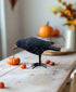 Primitive Halloween Fall Black Crow with Gold Beak and Metal Feet Figurine - The Primitive Pineapple Collection