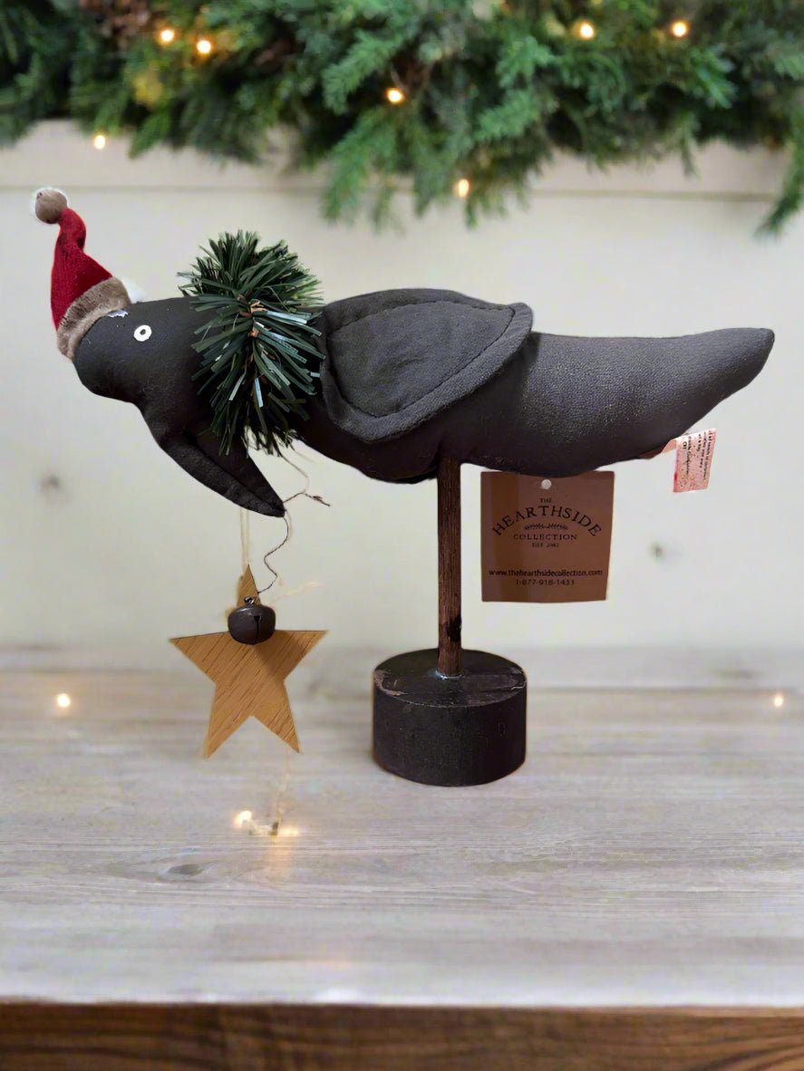 Primitive Rustic Christmas Crow Sitter DISCOUNTED - The Primitive Pineapple Collection
