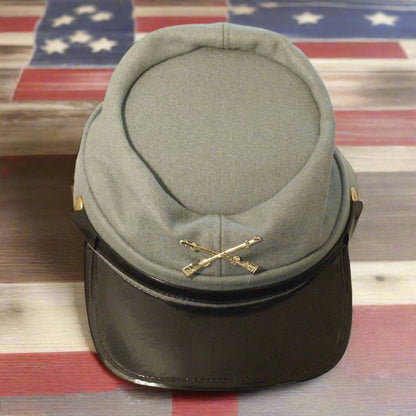 Primitive Colonial Civil War Reproduction Gray Wool Fatigue Kepi Cap - The Primitive Pineapple Collection