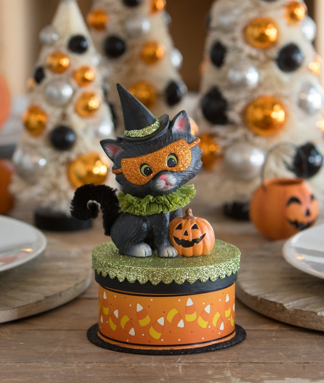 Bethany Lowe Halloween Kitty Binks on Box TL3355 - The Primitive Pineapple Collection