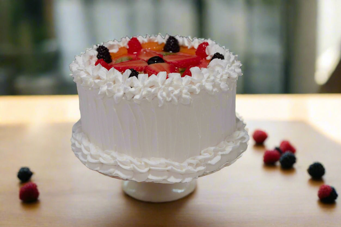 Farmhouse Handcrafted USA Faux Vanilla Cake Topped with Fruit - The Primitive Pineapple Collection