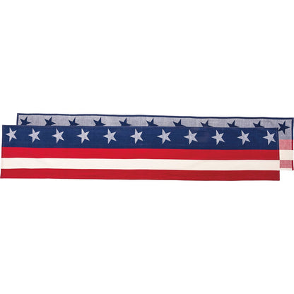 Primitive Vintage Look Americana Red White and Blue Table Runner 60" - The Primitive Pineapple Collection