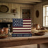 Primitive Americana Canvas American Flag on Blue Base Decor 12"x14"x1" - The Primitive Pineapple Collection