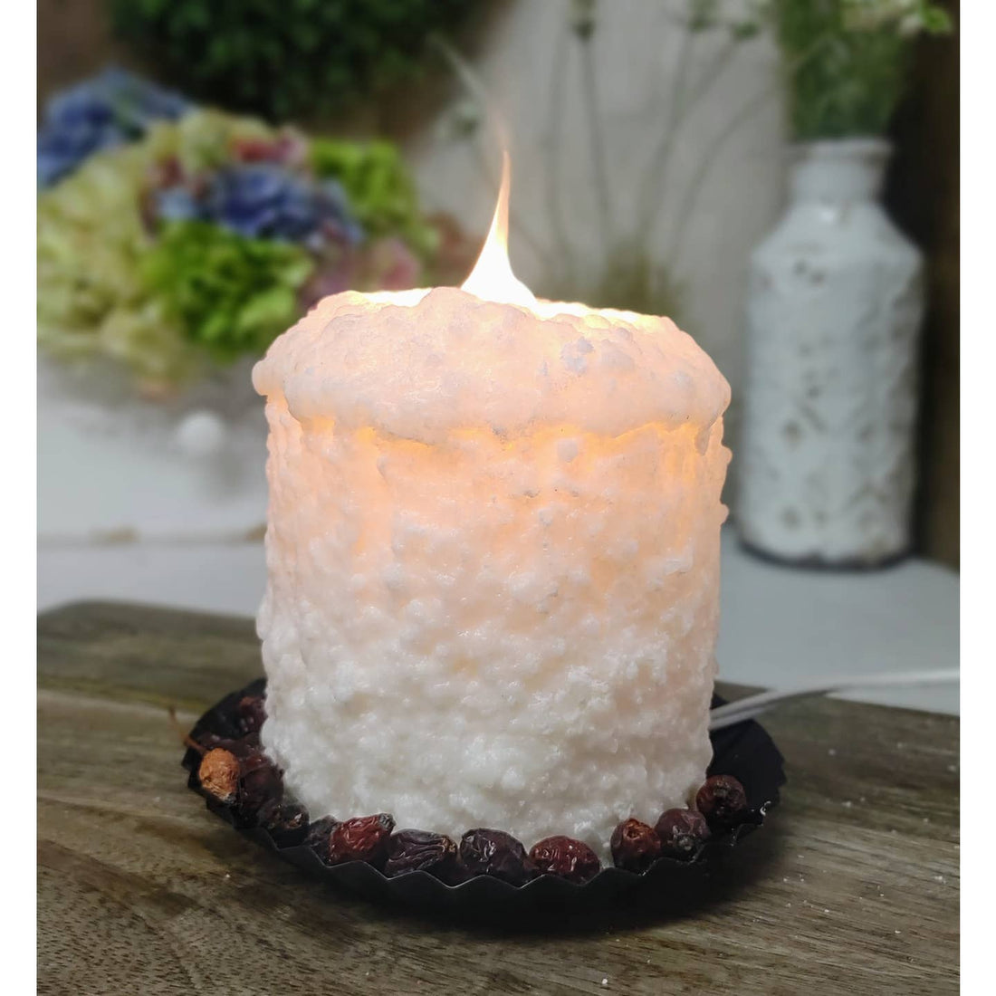 Primitive Country Handcrafted Electric Hearth Candle Serenity Scent 5" x 4&