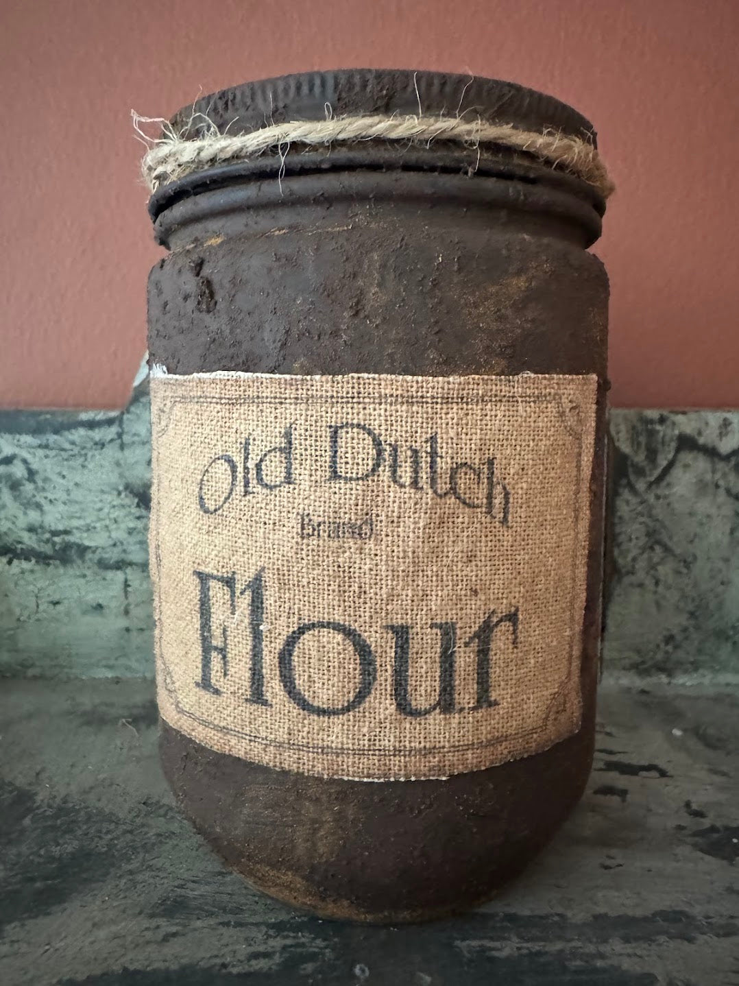 Primitive Colonial Handcrafted Dutch Flour Jar