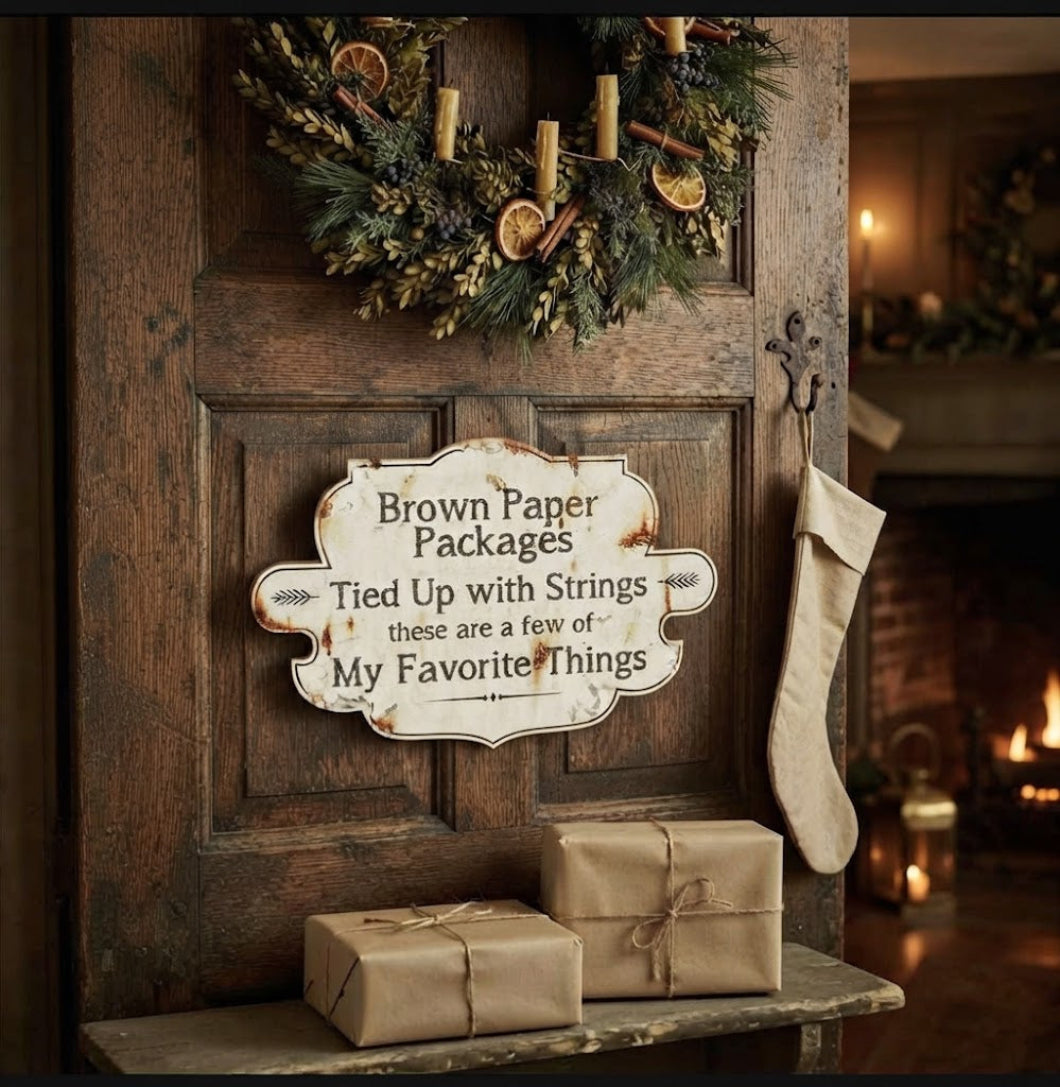 Ragon House Favorite Things Distressed Metal Christmas Sign