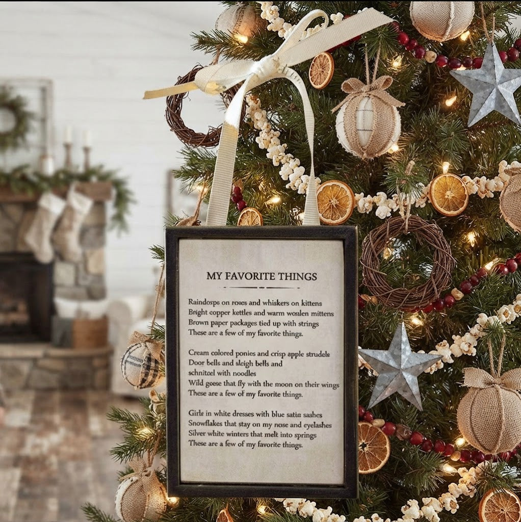 Ragon House My Favorite Things Vintage-Look Christmas Sign Ornament