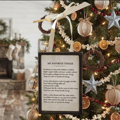 Ragon House My Favorite Things Vintage-Look Christmas Sign Ornament