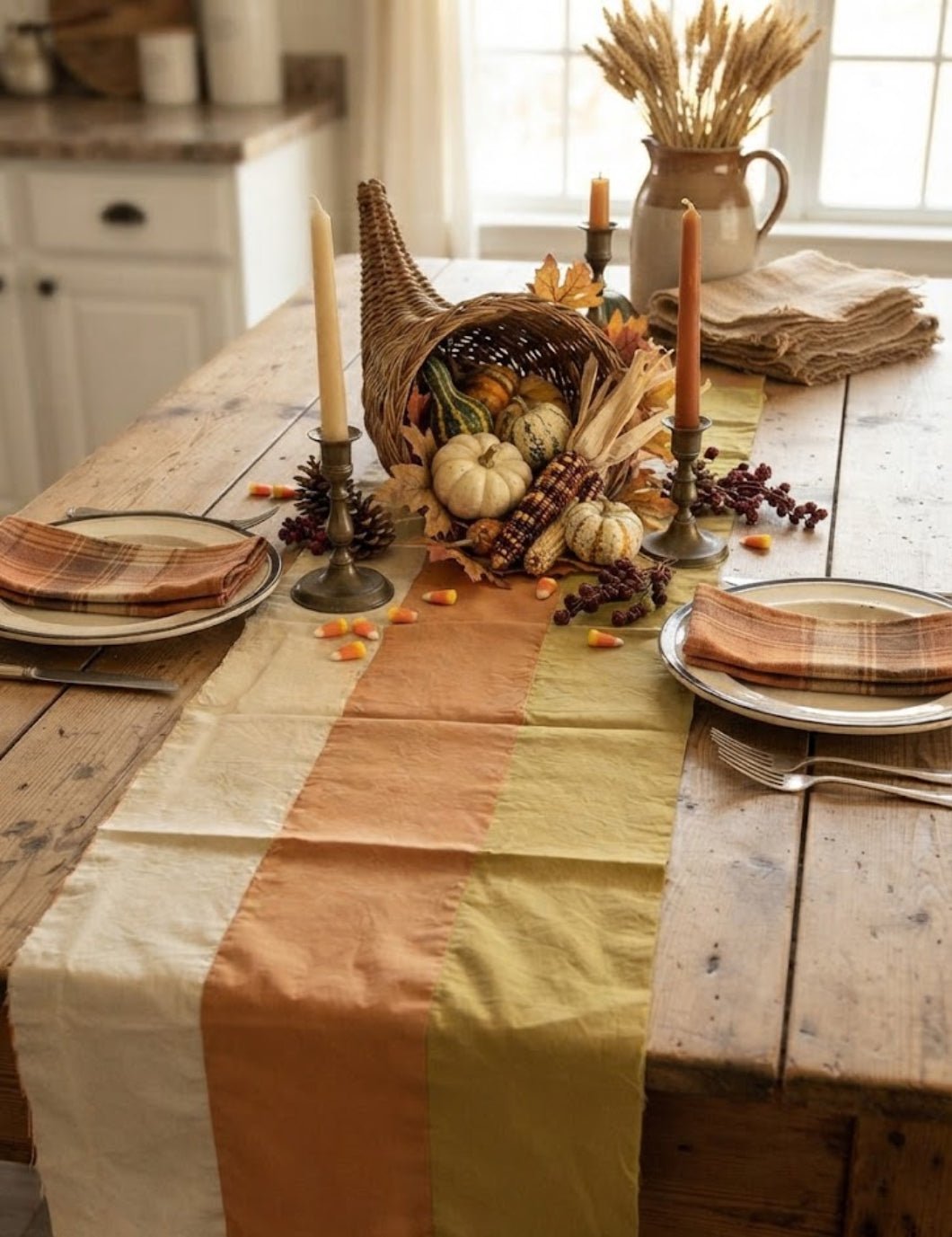 Primitive Fall Halloween 6 Ft Candy Corn Runner/ Banner - The Primitive Pineapple Collection