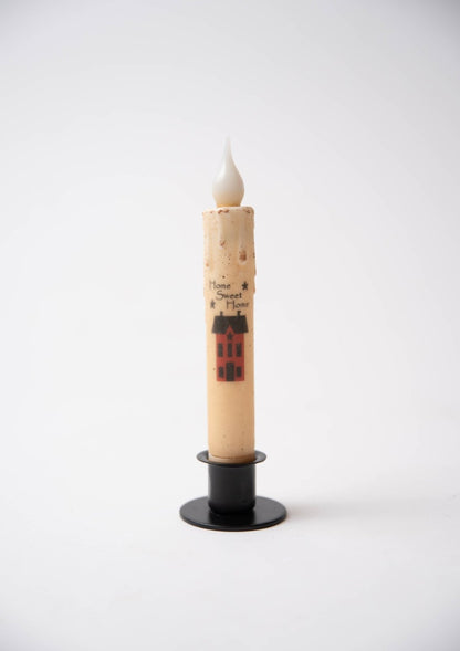 Primitive Handcrafted 7&quot; Home Sweet Home Primitive House LED Timer Taper Candle - The Primitive Pineapple Collection