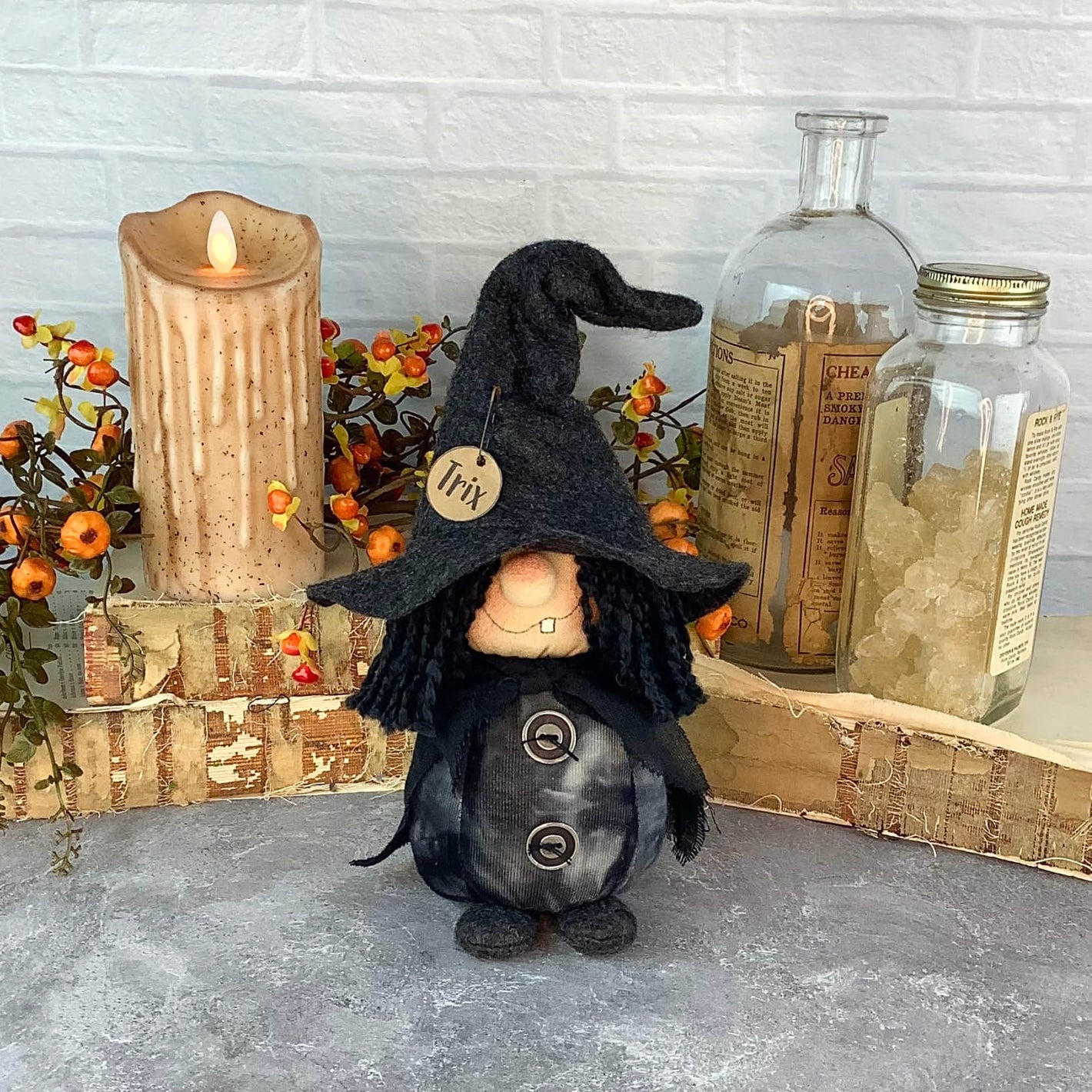 Honey and Me Halloween Trix the Groovy Witch Doll - The Primitive Pineapple Collection