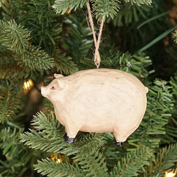 Primitive Farmhouse Farm Pig Ornament 3.25&quot;