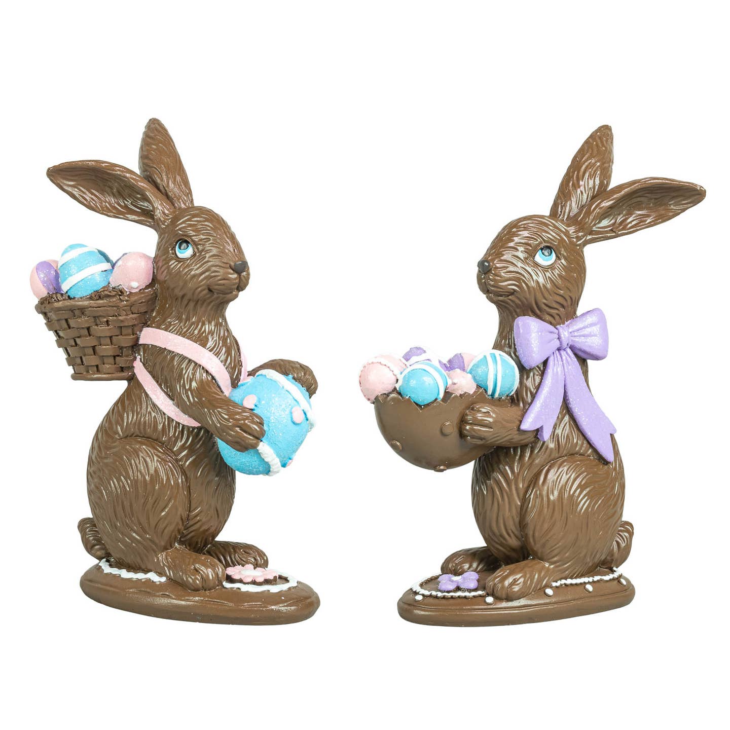 Farmhouse Spring Easter Faux Chocolate Bunny Figurine 2 Styles - The Primitive Pineapple Collection