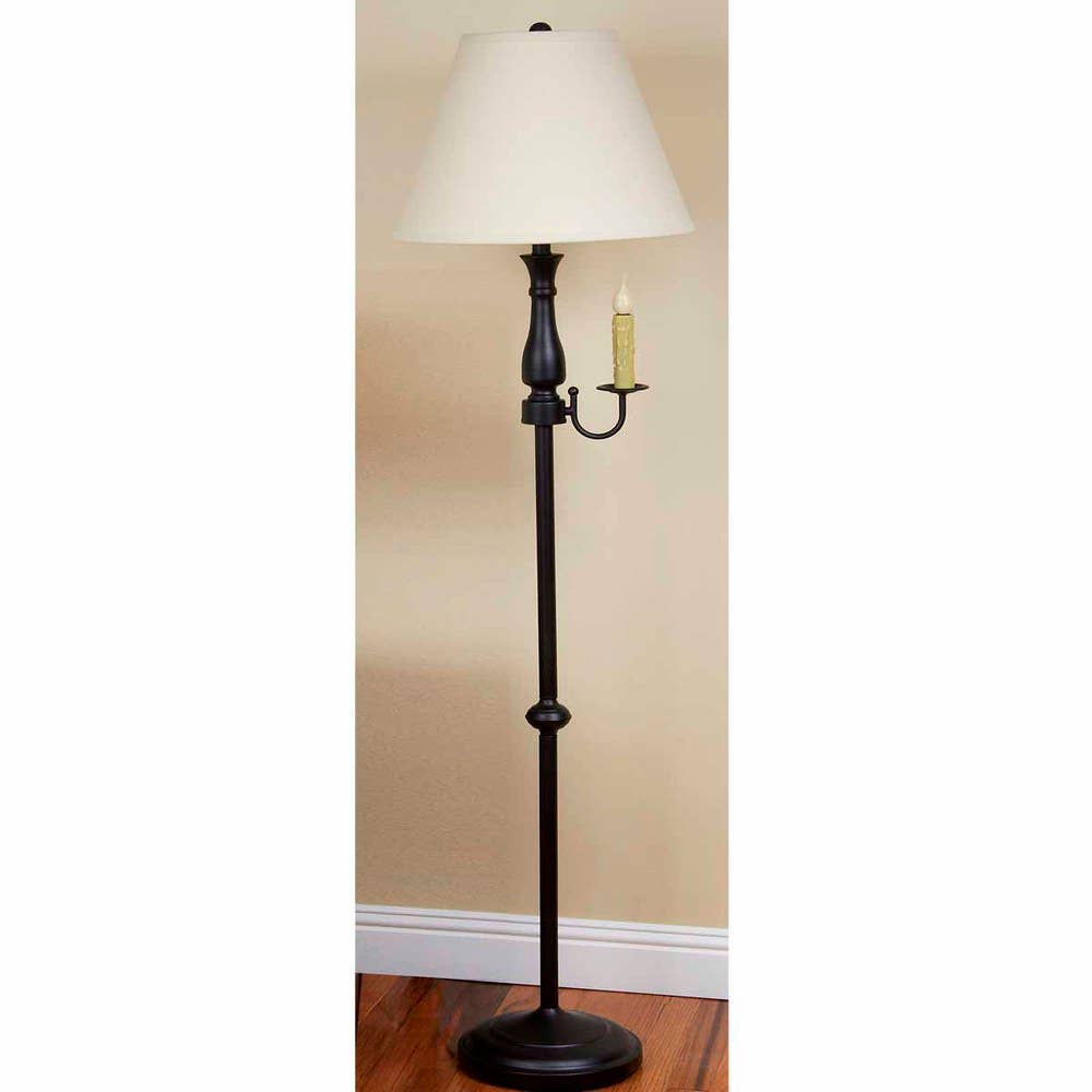 50" Black Chandler Floor Lamp with Side Arm - The Primitive Pineapple Collection