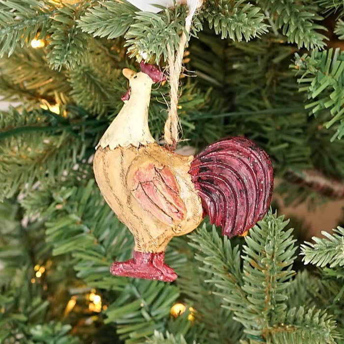 Primitive Farmhouse Rooster Ornament 3&quot;