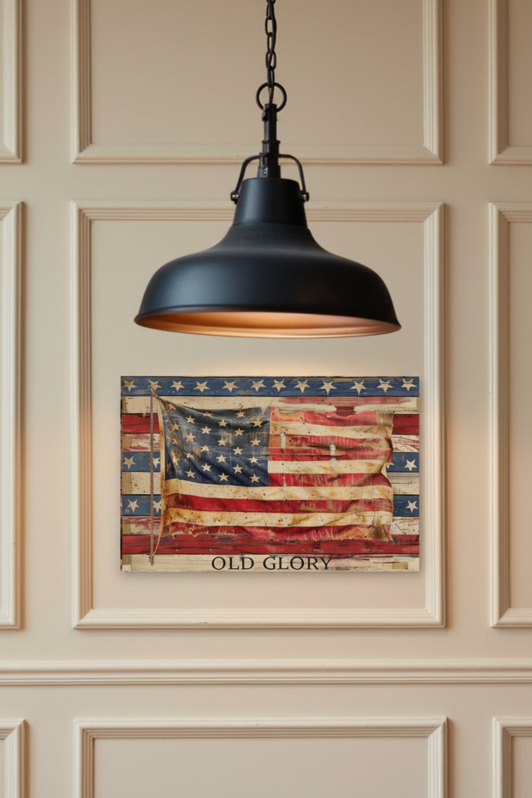 Distressed Old Glory American Flag Metal Sign 12x8 Handcrafted Americana Decor - The Primitive Pineapple Collection