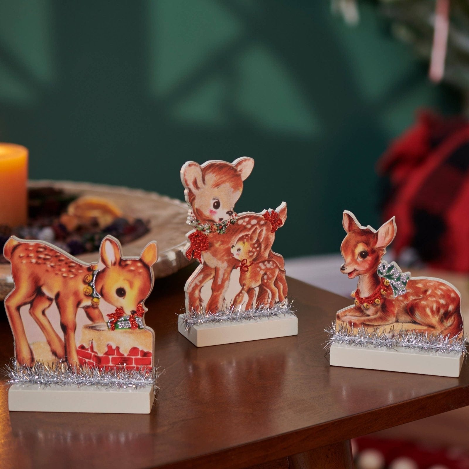 Primitive Retro Look Christmas Reindeer Stand Up 3 pc Set - The Primitive Pineapple Collection