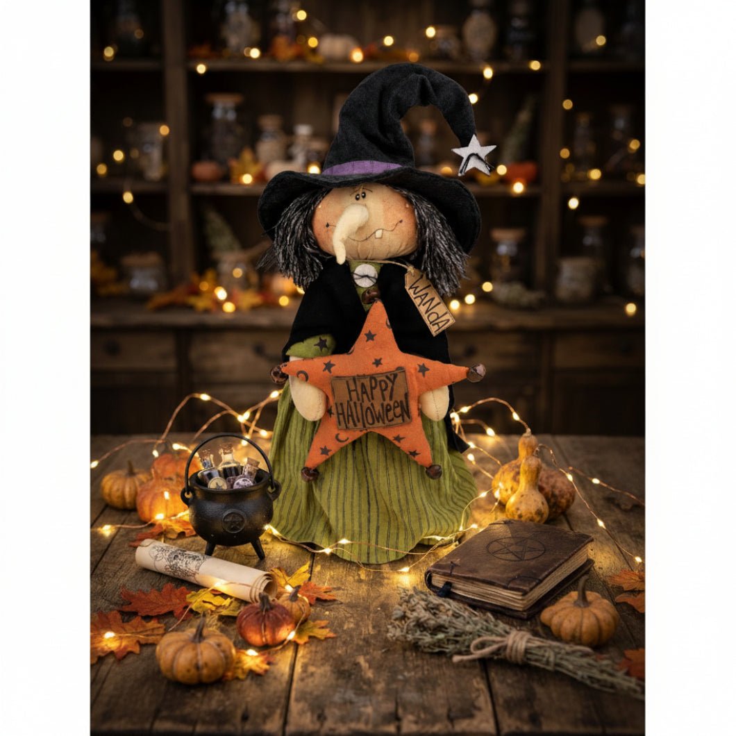 Honey and Me Halloween Wanda the Whimsy Witch 15" - The Primitive Pineapple Collection