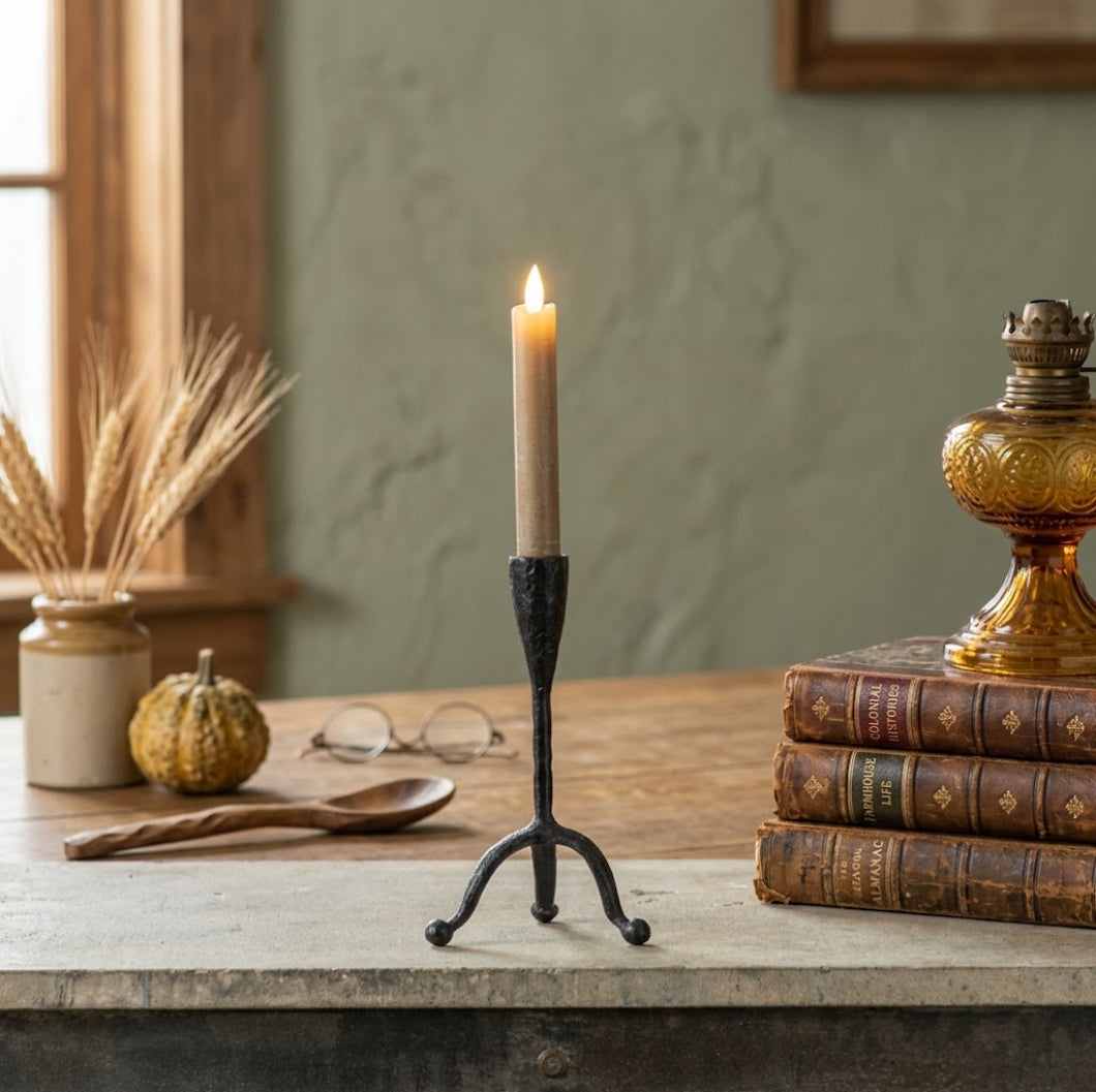 Ragon House Colonial Forged Iron Taper Candle Holder 8"