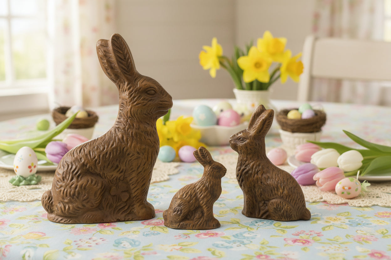 Primitive Spring Easter Resin Chocolate Bunny 5" - The Primitive Pineapple Collection