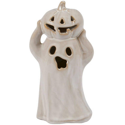 Primitive Halloween Lighted Pumpkin Ghost Figurine - The Primitive Pineapple Collection