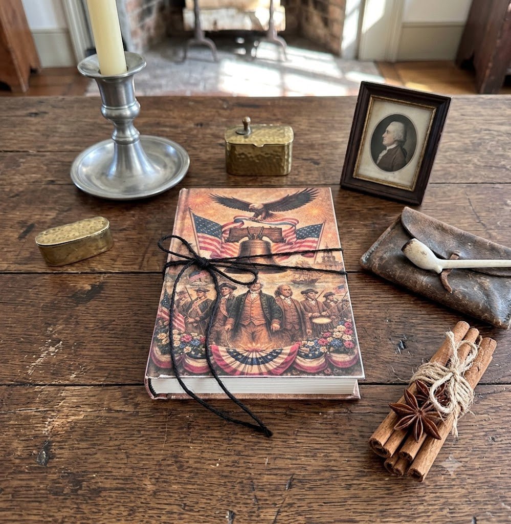 Primitive Colonial Handcrafted Vintage Look Founding Fathers Americana Book