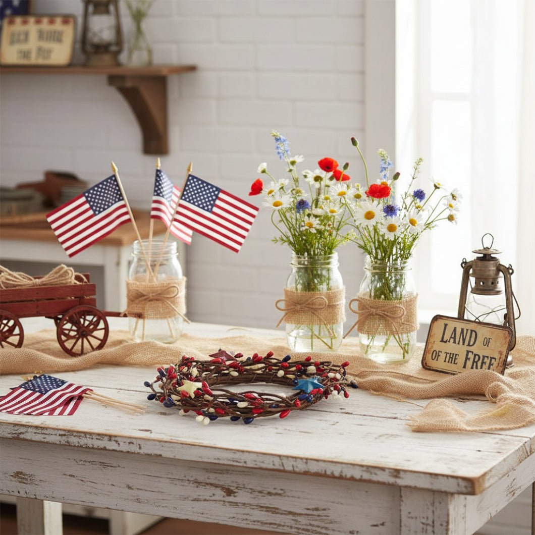 Americana Pip Ring with Stars - 3.5" Primitive Decor - The Primitive Pineapple Collection