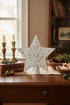 Primitive Christmas Whitewashed Punched Tin 5" Tin Star - The Primitive Pineapple Collection
