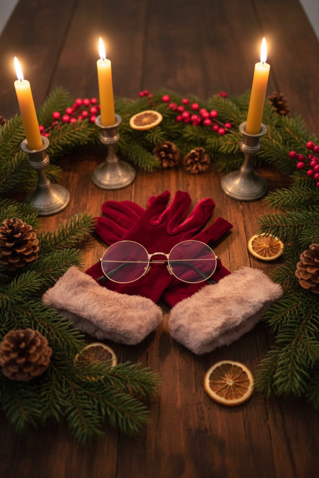 Christmas Gold Rimmed Santa Glasses - The Primitive Pineapple Collection