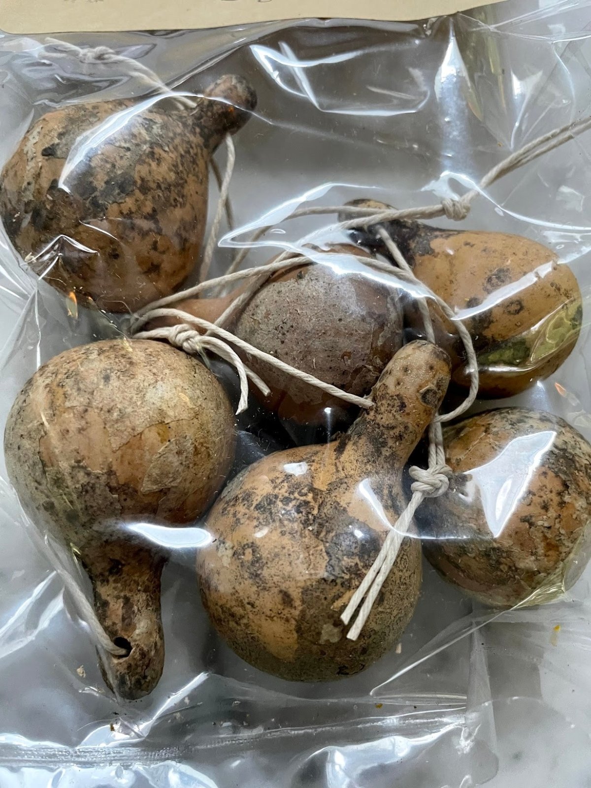 Primitive Handcrafted USA Mini Spinner Gourd Ornaments 5 pc - The Primitive Pineapple Collection