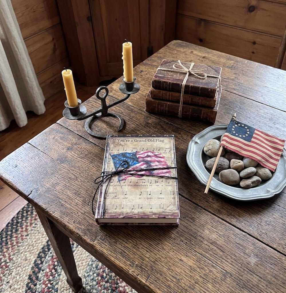 Primitive Colonial Handcrafted Vintage Look Grand Old Flag Book - The Primitive Pineapple Collection