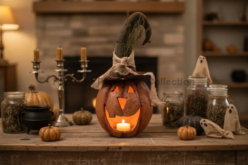 Halloween Fall Ragon House Collectable 11” Orange Big Mouth Pumpkin Luminary - The Primitive Pineapple Collection