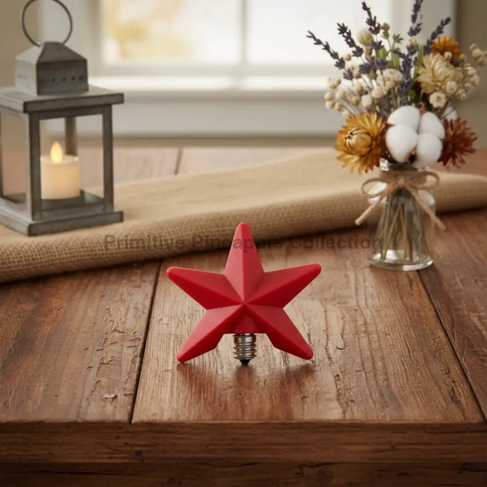 Handcrafted Americana Red Star Bulb Silicone Light Bulb | Vickie Jean&