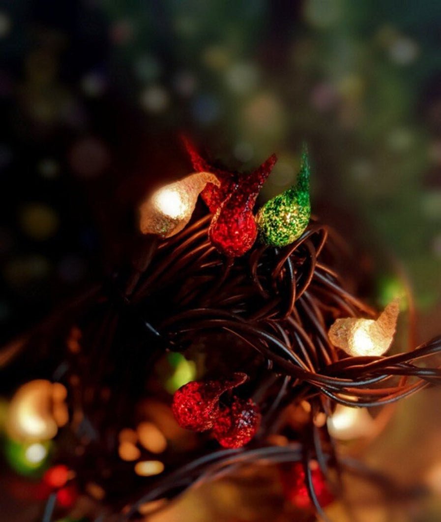Handcrafted USA Teeny Prim Christmas Holiday Glow 20 Ct. Rice String Light - The Primitive Pineapple Collection