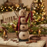 James Stacked Snowman with Candy Cane | 22" Handmade Folk Art - The Primitive Pineapple Collection