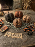 Primitive Farmhouse 3pc Jack O Lantern Bowl Fillers w/ Prim Grass USA - The Primitive Pineapple Collection