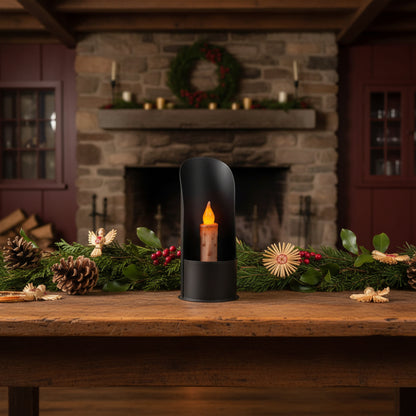 Primitive 7.5" Black Grain Scoop Taper Candle Holder