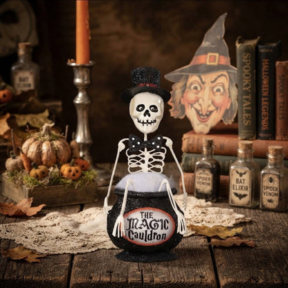 Bethany Lowe Halloween Magic Cauldron Skeleton KA5408