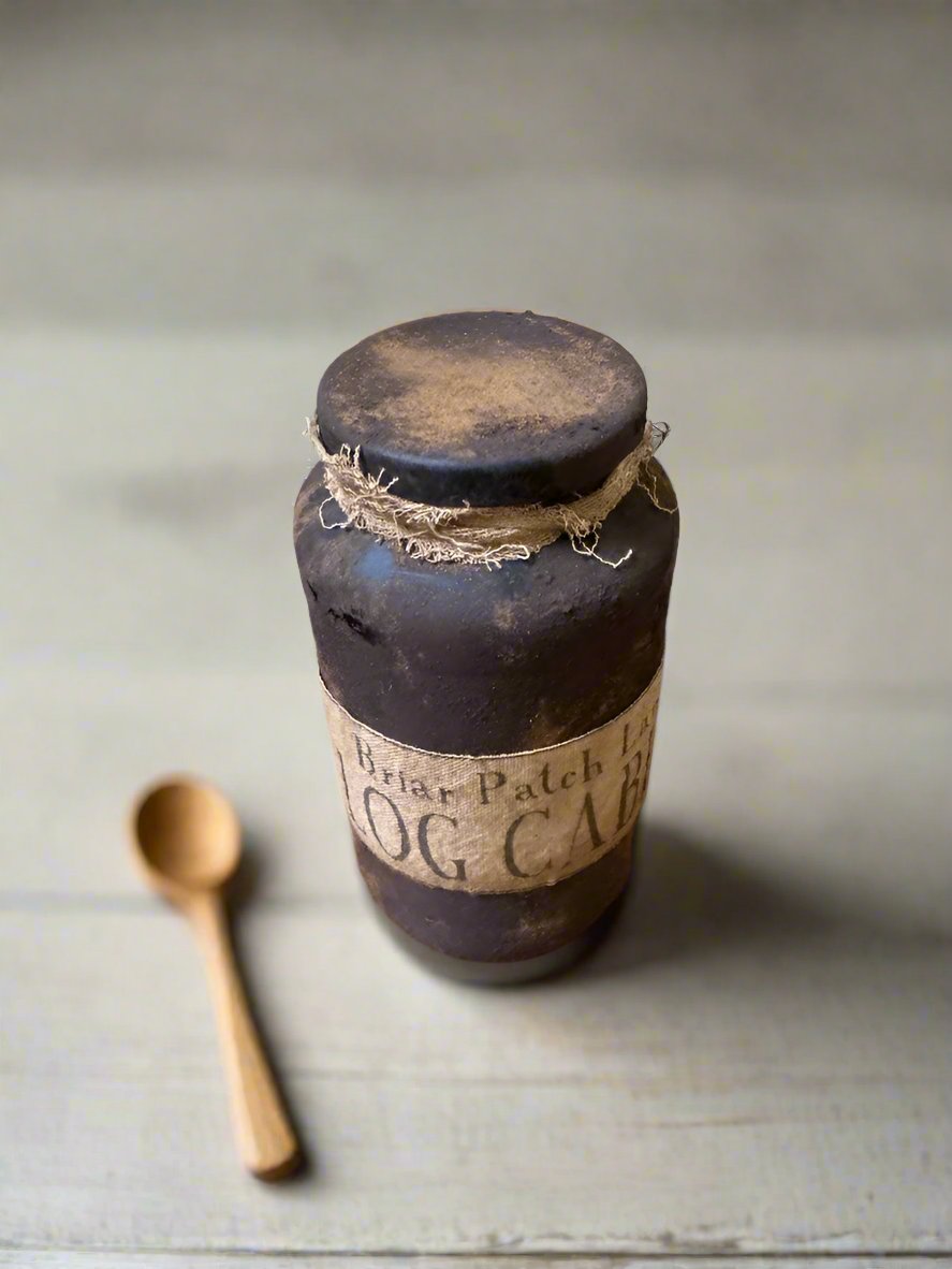 Primitive Colonial Handcrafted Log Cabin Pantry Jar