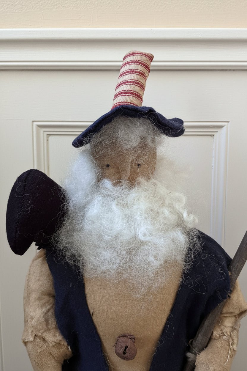 Primitive Handcrafted Uncle Sam Stump Doll | 1776 Patriotic