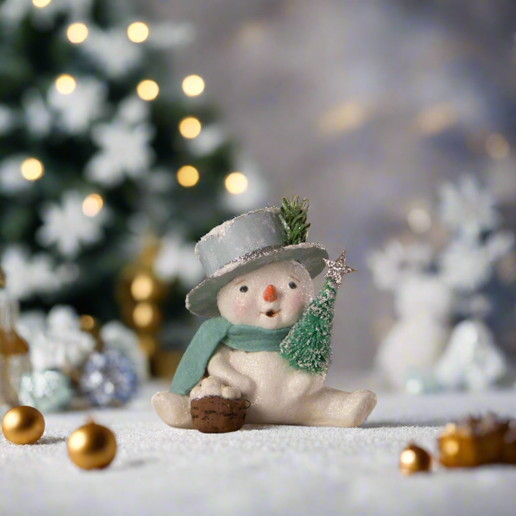 Bethany Lowe Christmas Michelle Allen Snowflake Top Hat Snowman MA4078
