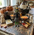 Primitive Halloween Recycled Metal Willa the Happy Witch with Broom 12.5" - The Primitive Pineapple Collection