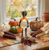 Primitive Halloween Fall Recycled Metal Black Crow w/ Pumpkin 10.5" - The Primitive Pineapple Collection