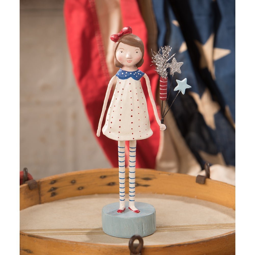 Bethany Lowe Patriotic Firecracker Girl ML9273 Retired - The Primitive Pineapple Collection