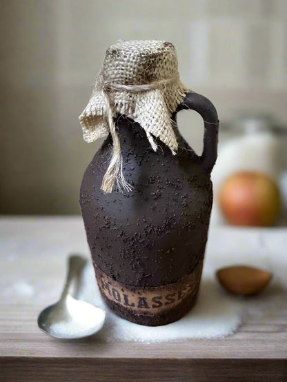 Primitive Colonial Handcrafted Christmas Pantry Molasses Jug