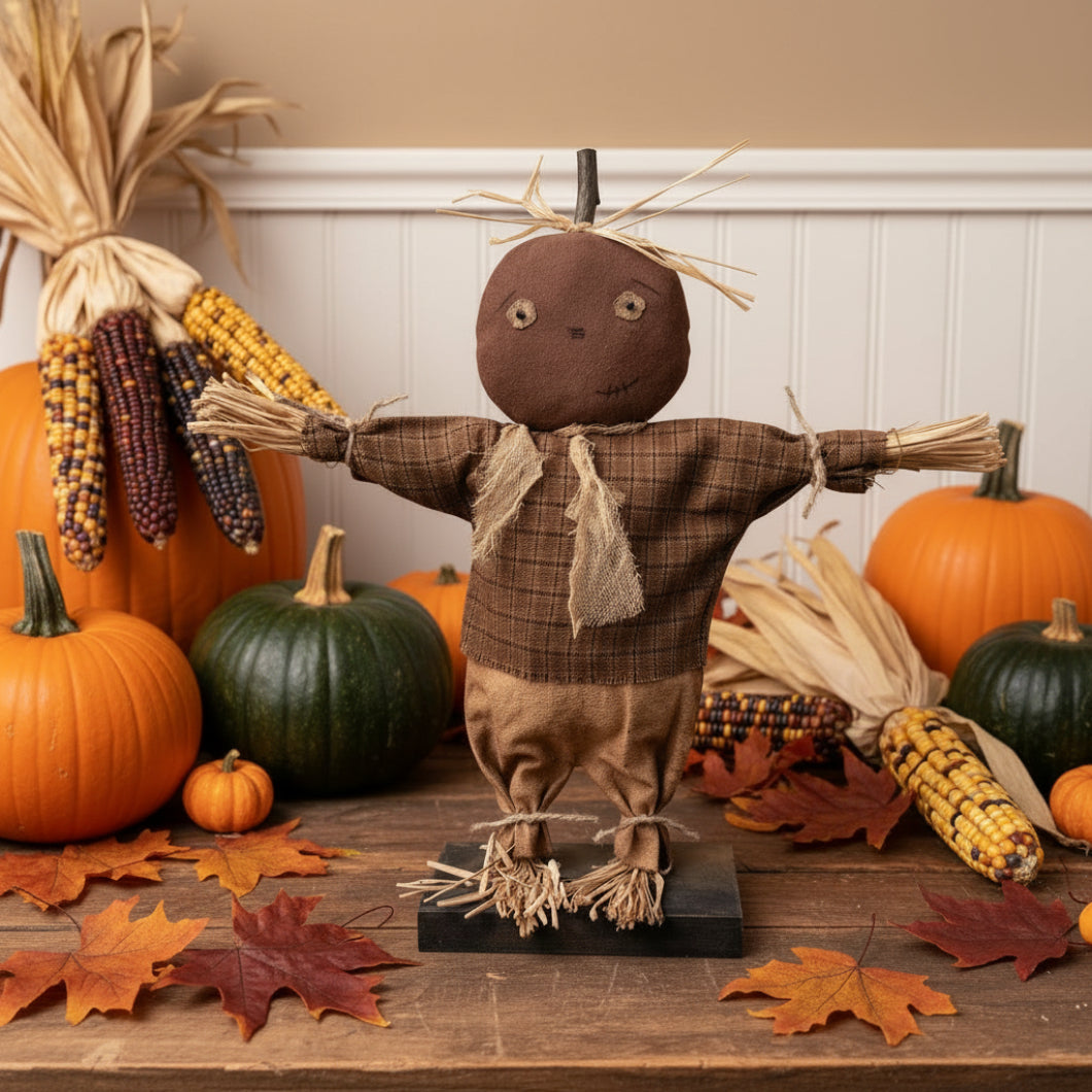 Primitive Handcrafted Halloween 13" Mr Patterson Pumpkin Doll