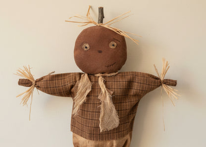 Primitive Handcrafted Halloween 13" Mr Patterson Pumpkin Doll