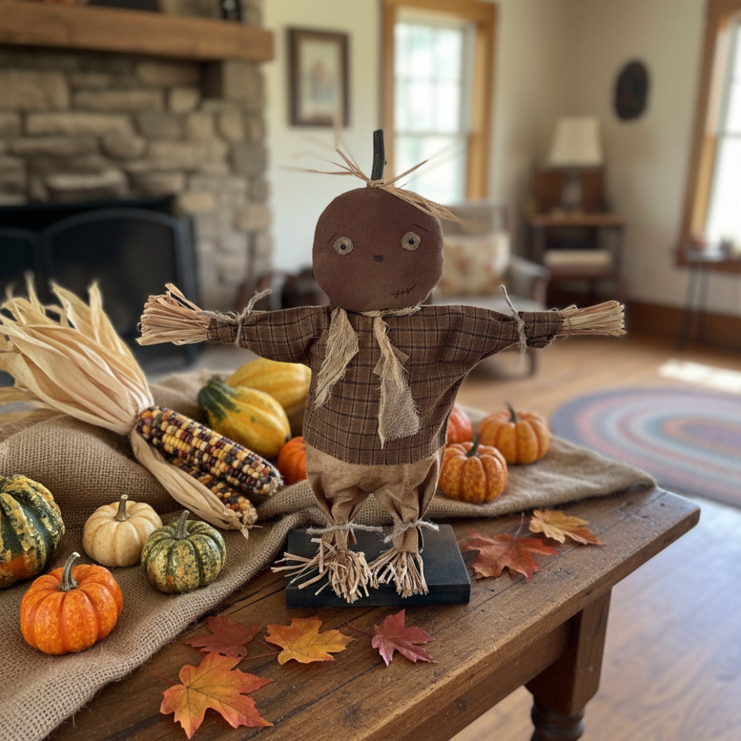 Primitive Handcrafted Halloween 13" Mr Patterson Pumpkin Doll